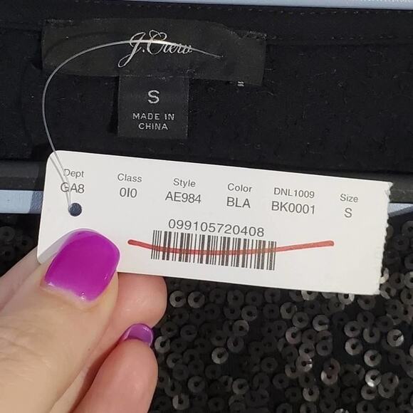 J. Crew black sequined shirt size small - Picture 5 of 8